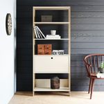Estante Argo com 1 Porta e 5 Prateleiras - Off White / Branco