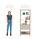 Estante Argo com 1 Porta e 5 Prateleiras - Off White / Branco