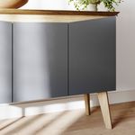 Buffet Aparador Jasmin 1,10m com 3 Portas Babus - Amadeirado / Grafite