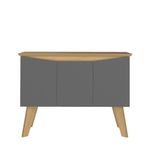 Buffet Aparador Jasmin 1,10m com 3 Portas Babus - Amadeirado / Grafite