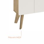 Buffet Aparador Jasmin 1,10m com 3 Portas Babus - Amadeirado / Off White