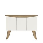 Buffet Aparador Jasmin 1,10m com 3 Portas Babus - Amadeirado / Off White