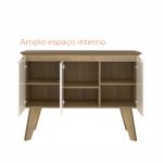 Buffet Aparador Jasmin 1,10m com 3 Portas Babus - Amadeirado / Off White