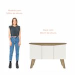 Buffet Aparador Jasmin 1,10m com 3 Portas Babus - Amadeirado / Off White
