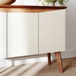 Buffet Aparador Jasmin 1,10m com 3 Portas Babus - Amadeirado / Off White