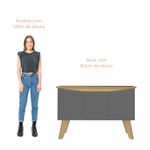 Buffet Aparador Jasmin 1,10m com 3 Portas Babus - Amadeirado / Grafite