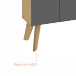 Buffet Aparador Jasmin 1,10m com 3 Portas Babus - Amadeirado / Grafite