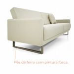 Sofá 3 lugares Desi com 2,20m em Linho e Pés de Ferro fosco - Bege