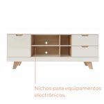 Rack para TV Até 60 Polegadas Nature com 2 Gavetas e uma 1  Porta - Off White