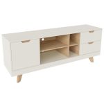 Rack para TV Até 60 Polegadas Nature com 2 Gavetas e uma 1  Porta - Off White