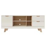 Rack para TV Até 60 Polegadas Nature com 2 Gavetas e uma 1  Porta - Off White