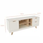 Rack para TV Até 60 Polegadas Nature com 2 Gavetas e uma 1  Porta - Off White