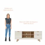 Rack para TV Até 60 Polegadas Nature com 2 Gavetas e uma 1  Porta - Off White