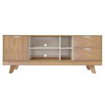 Rack para TV Até 60 Polegadas Nature com 2 Gavetas e uma 1  Porta - Carvalho