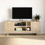 Rack para TV Até 60 Polegadas Nature com 2 Gavetas e uma 1  Porta - Carvalho