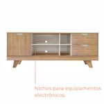 Rack para TV Até 60 Polegadas Nature com 2 Gavetas e uma 1  Porta - Carvalho