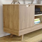 Rack para TV Até 60 Polegadas Nature com 2 Gavetas e uma 1  Porta - Carvalho