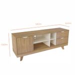 Rack para TV Até 60 Polegadas Nature com 2 Gavetas e uma 1  Porta - Carvalho