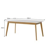 Mesa de Jantar Olive 4 Lugares 136cm Babus - Imbuia / Off White