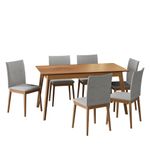 Mesa de Jantar Olive 6 Lugares 160cm Babus - Imbuia / Imbuia