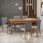 Mesa de Jantar Olive 6 Lugares 180cm Babus - Imbuia / Imbuia