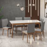 Mesa de Jantar Olive 6 Lugares 180cm Babus - Imbuia / Off White