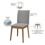 Conjunto Sala de Jantar 6 Lugares 1,80 Olive e Ares Babus - Imbuia / Off White