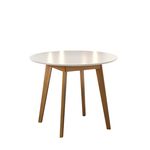 Mesa de Jantar Olive 4 Lugares Redonda 1,03 Babus - Imbuia / Off White
