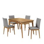 Conjunto Cadeira Ares Linho Cinza Madeira (2 unidades)