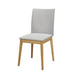 Conjunto Cadeira Ares Linho Cinza Madeira (2 unidades)