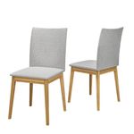 Conjunto Cadeira Ares Linho Cinza Madeira (2 unidades)