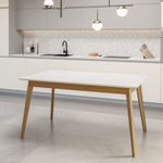Mesa de Jantar Olive 6 Lugares 160cm Babus - Imbuia / Off White