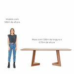 Mesa de Jantar Tanna 8 Lugares 1,90m Com Pés em Madeira Maciça - Amêndoa