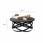 Mesa de Centro com Pés de Metal Pace Babus - Onix / Preto