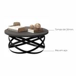 Mesa de Centro com Pés de Metal Pace Babus - Onix / Preto
