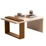 Mesa de Centro Leme Com Pés Ripados - Nature / Perola