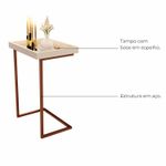 Mesa lateral Tira com pés de Metal Babus - Perola / Bronze