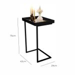 Mesa lateral Tira com pés de Metal Babus - Perola / Preto