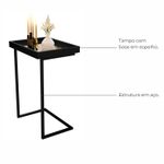 Mesa lateral Tira com pés de Metal Babus - Perola / Preto