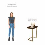 Mesa lateral Tira com pés de Metal Babus - Canela / Dourado
