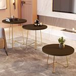 Mesa de Centro Lisboa com pés de Metal Babus - Canela / Dourado