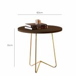 Mesa de Centro Lisboa com pés de Metal Babus - Canela / Dourado