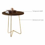 Mesa lateral Hugo com pés de Metal Babus - Canela / Dourado