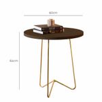 Mesa lateral Hugo com pés de Metal Babus - Canela / Dourado