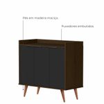 Buffet Aparador com 3 Portas Verona Babus - Canela / Preto