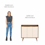 Buffet Aparador com 3 Portas Verona Babus - Nature / Perola