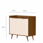 Buffet Aparador com 3 Portas Verona Babus - Nature / Perola