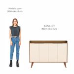 Buffet Aparador com 4 Portas Itaim Babus - Nature / Perola
