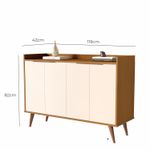Buffet Aparador com 4 Portas Itaim Babus - Nature / Perola