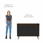 Buffet Aparador com 4 Portas Itaim Babus - Canela / Preto